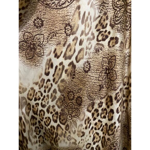 Teri Jon by Rickie Freeman 100% Silk Animal Print Babydoll Dress US4 Vintage Y2K - Picture 11 of 12